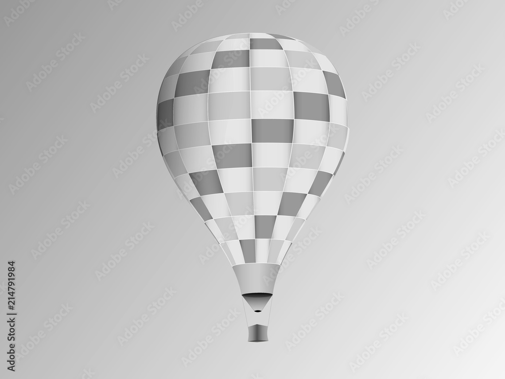 Obraz premium A black and white pattern design hot air balloon in the sky vector illustration