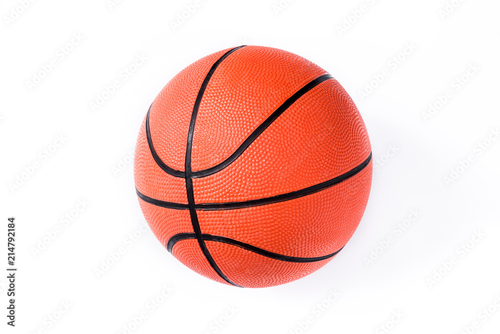Basketball isolated on white background. Top view. 

