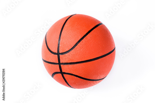 Basketball isolated on white background. Top view.      © chandlervid85