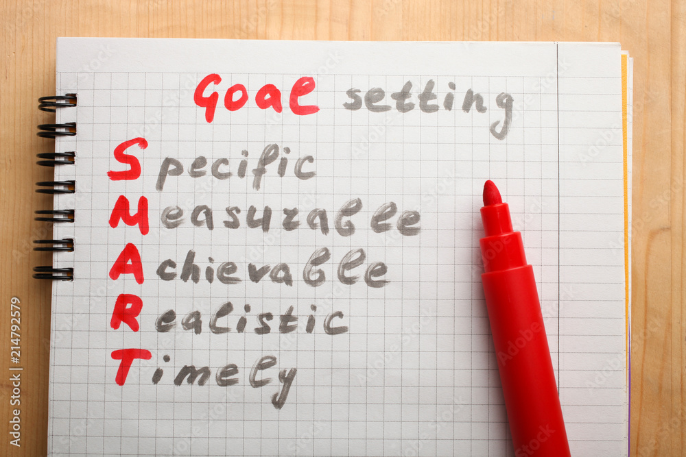 Notepad with goal setting Notepad with goal setting