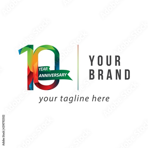 10 Year Anniversary Vector Template Design Illustration