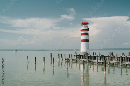 Lighthouse in Podersdorf am See, lake Neusiedler See, Burgenland, Austria © Creaturart