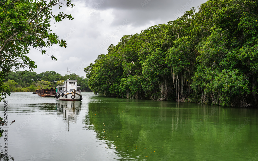 Obraz premium River Boat, Belize