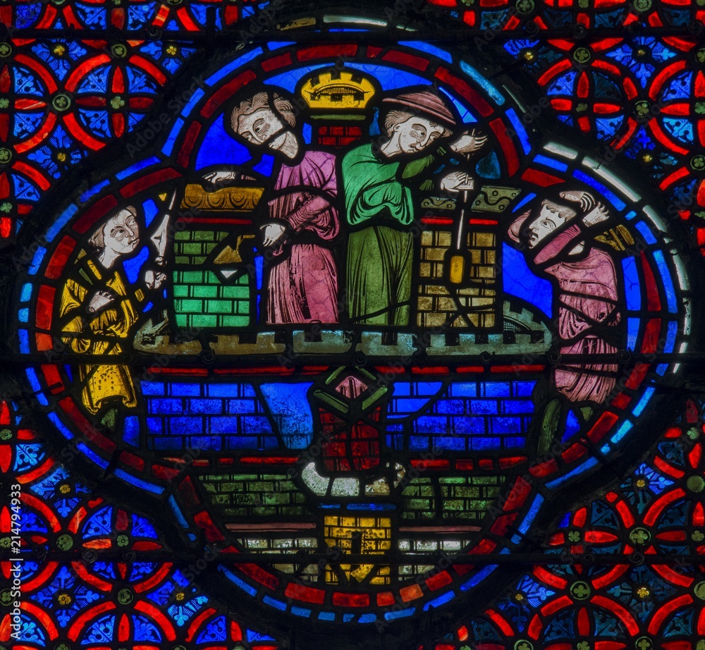Vitraux de la cathédrale Saint-Étienne à Bourges, Cher, France