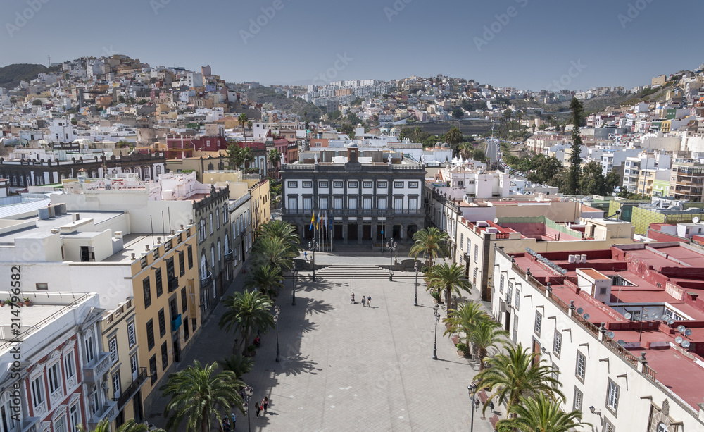 Views of the city of Las Palmas de Gran Canaria, Canary Islands, Spain,  from the belltower of the Cathedral of Santa Ana, in Las Palmas, Canary  Islands, Spain. Stock Photo | Adobe