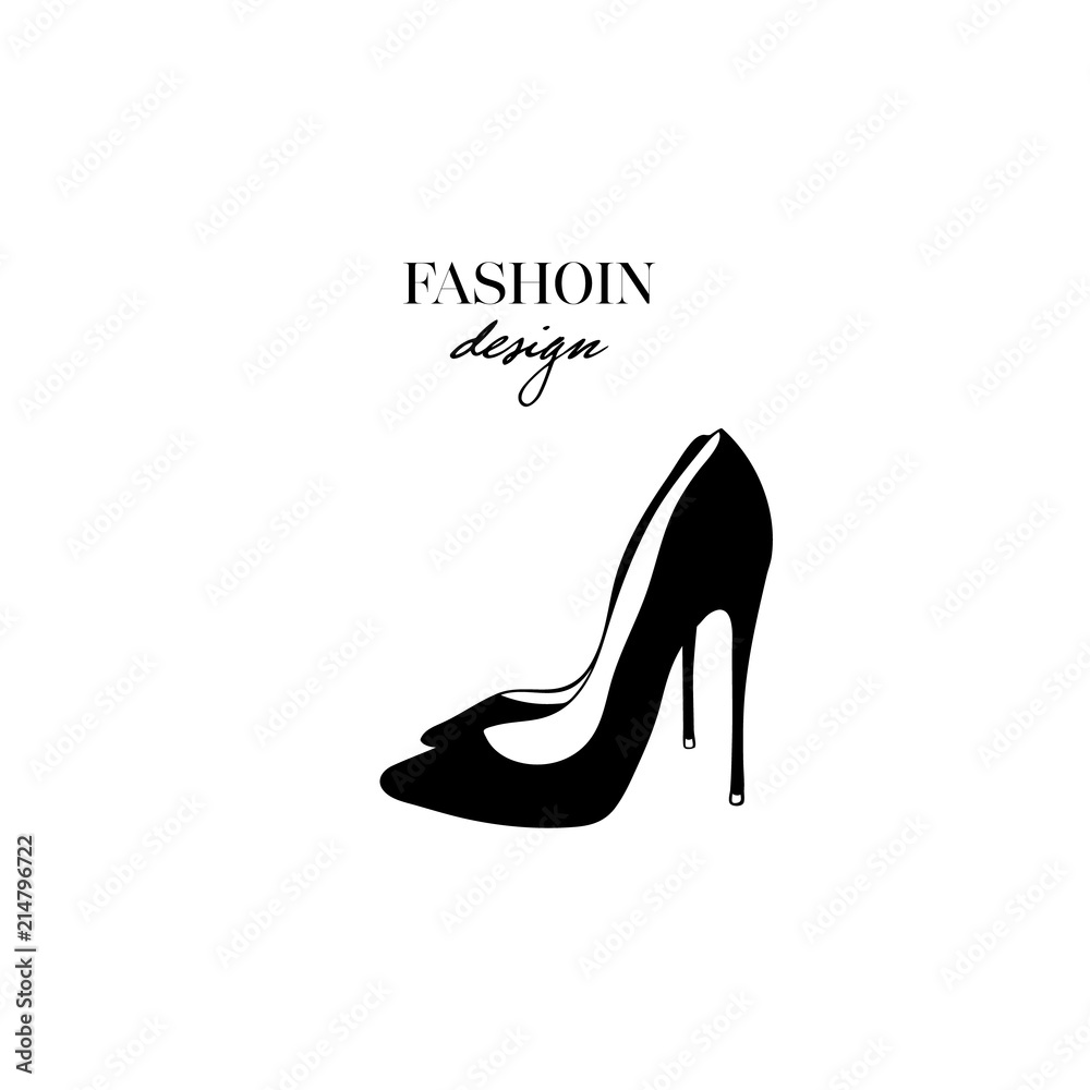 Hand drawn black women shoes heels. Fashion design. Ink hand drawn picture sign sketch in art doodle style. Perfect for logo, logotype, invitation, greeting card, poster, etc Hand drawn black women shoes heels. Fashion design. Ink hand drawn picture sign sketch in art doodle style. Perfect for logo, logotype, invitation, greeting card, poster, etc