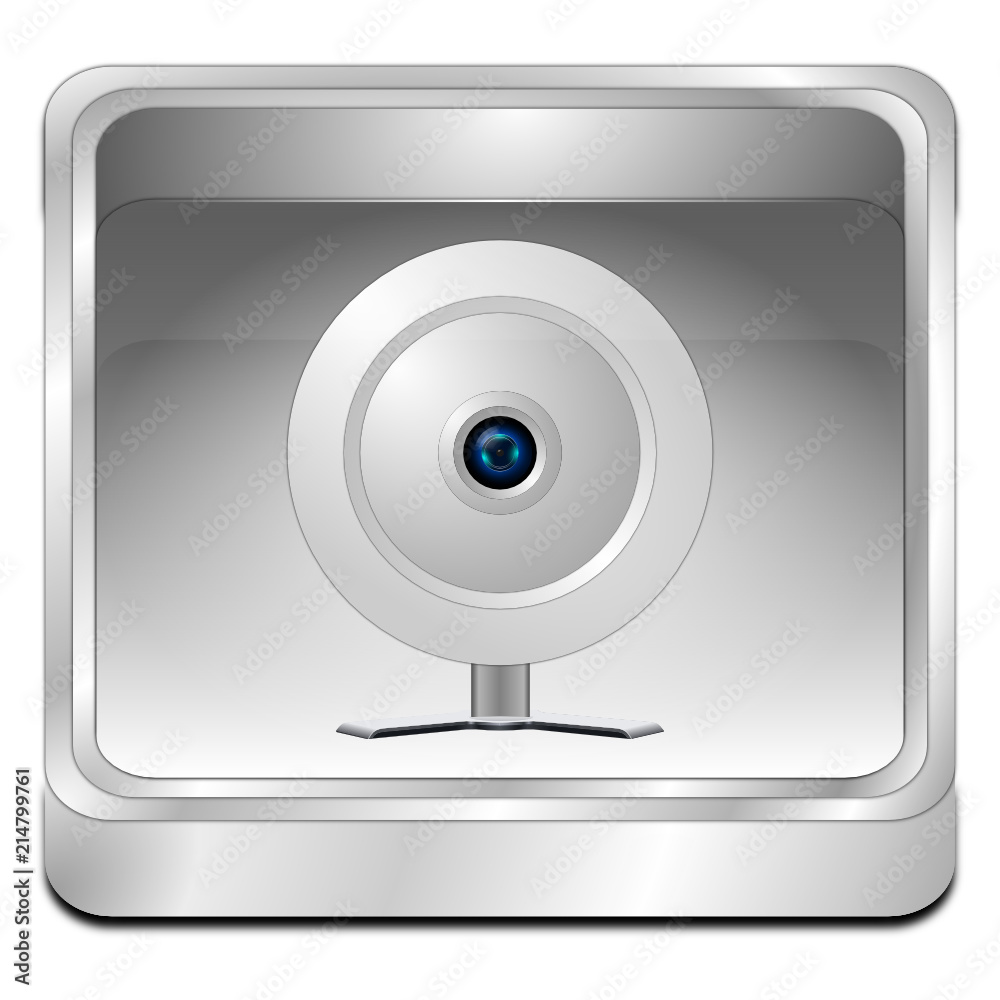 Button with Webcam - 3D illustration Button with Webcam - 3D illustration