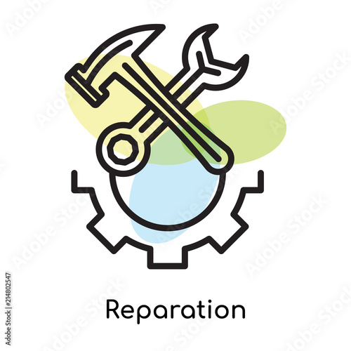 Reparation icon vector sign and symbol isolated on white background, Reparation logo concept