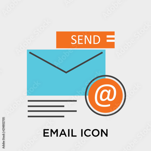 Email icon vector sign and symbol isolated on white background, Email logo concept