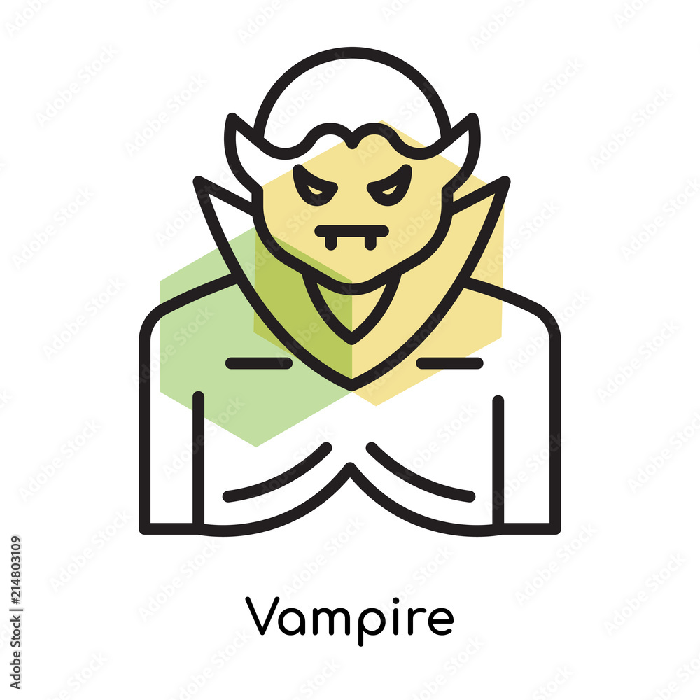 Vampire icon vector sign and symbol isolated on white background, Vampire logo concept