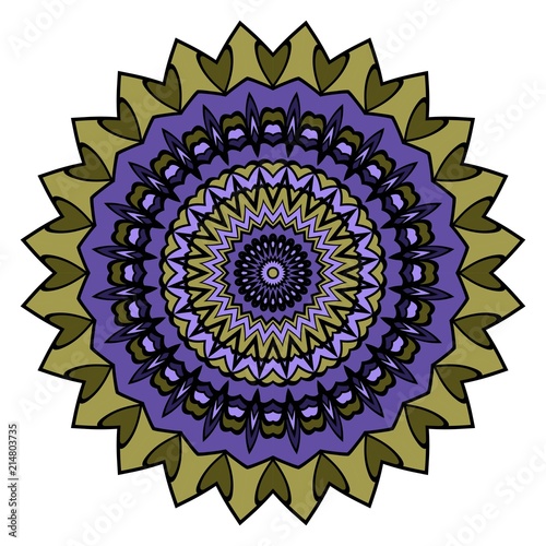 Mandala Style Vector Color Shapes. Abstract design.