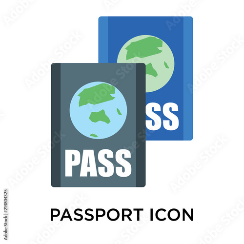 Passport icon vector sign and symbol isolated on white background, Passport logo concept