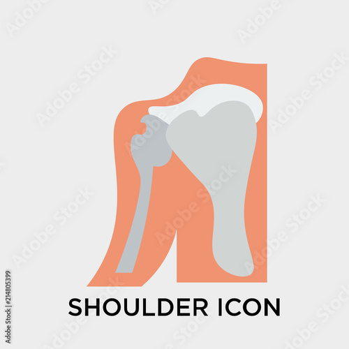 Shoulder icon vector sign and symbol isolated on white background, Shoulder logo concept