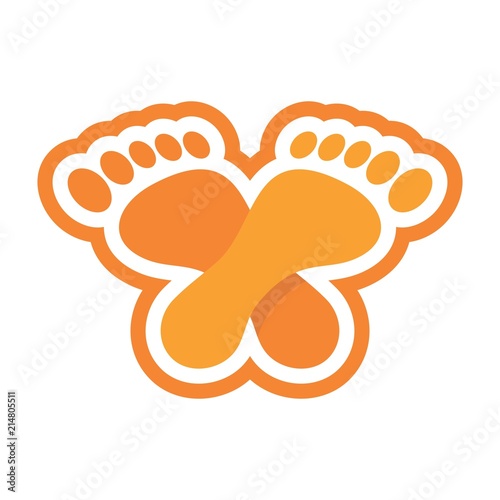 foot logo. reflexology icon. finger symbol. vector eps 08.