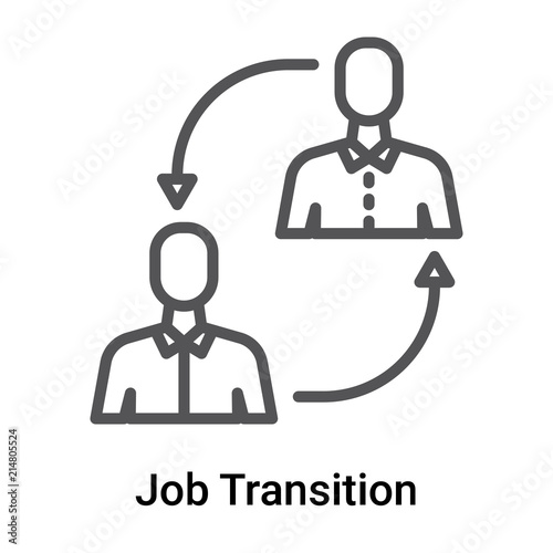 Job Transition icon vector sign and symbol isolated on white background, Job Transition logo concept