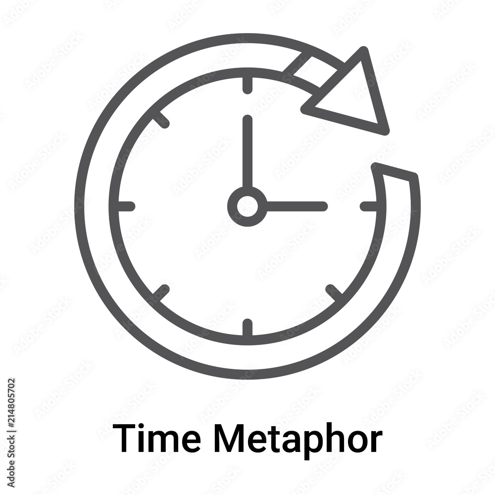 Time Metaphor icon vector sign and symbol isolated on white background, Time Metaphor logo concept Time Metaphor icon vector sign and symbol isolated on white background, Time Metaphor logo concept