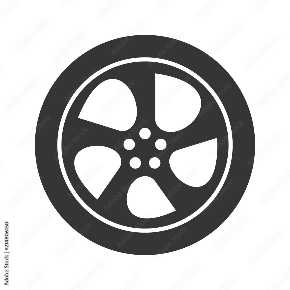 tire logo. wheel icon. circle symbol. vector eps 08.