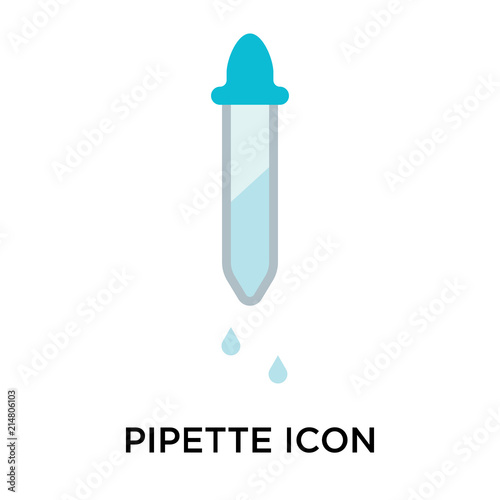 Pipette icon vector sign and symbol isolated on white background, Pipette logo concept