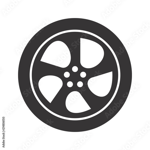 tire logo. wheel icon. circle symbol. vector eps 08.