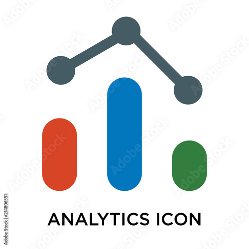 Analytics icon vector sign and symbol isolated on white background, Analytics logo concept