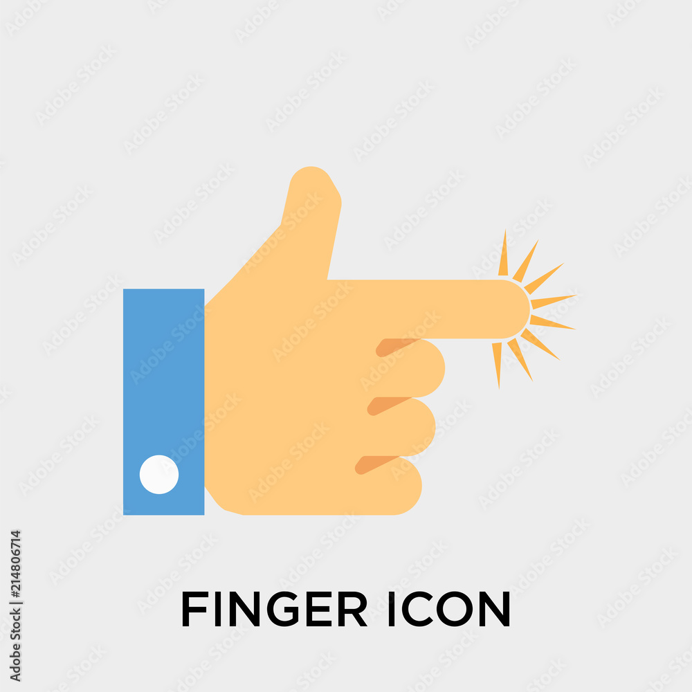 Finger icon vector sign and symbol isolated on white background, Finger logo concept Finger icon vector sign and symbol isolated on white background, Finger logo concept