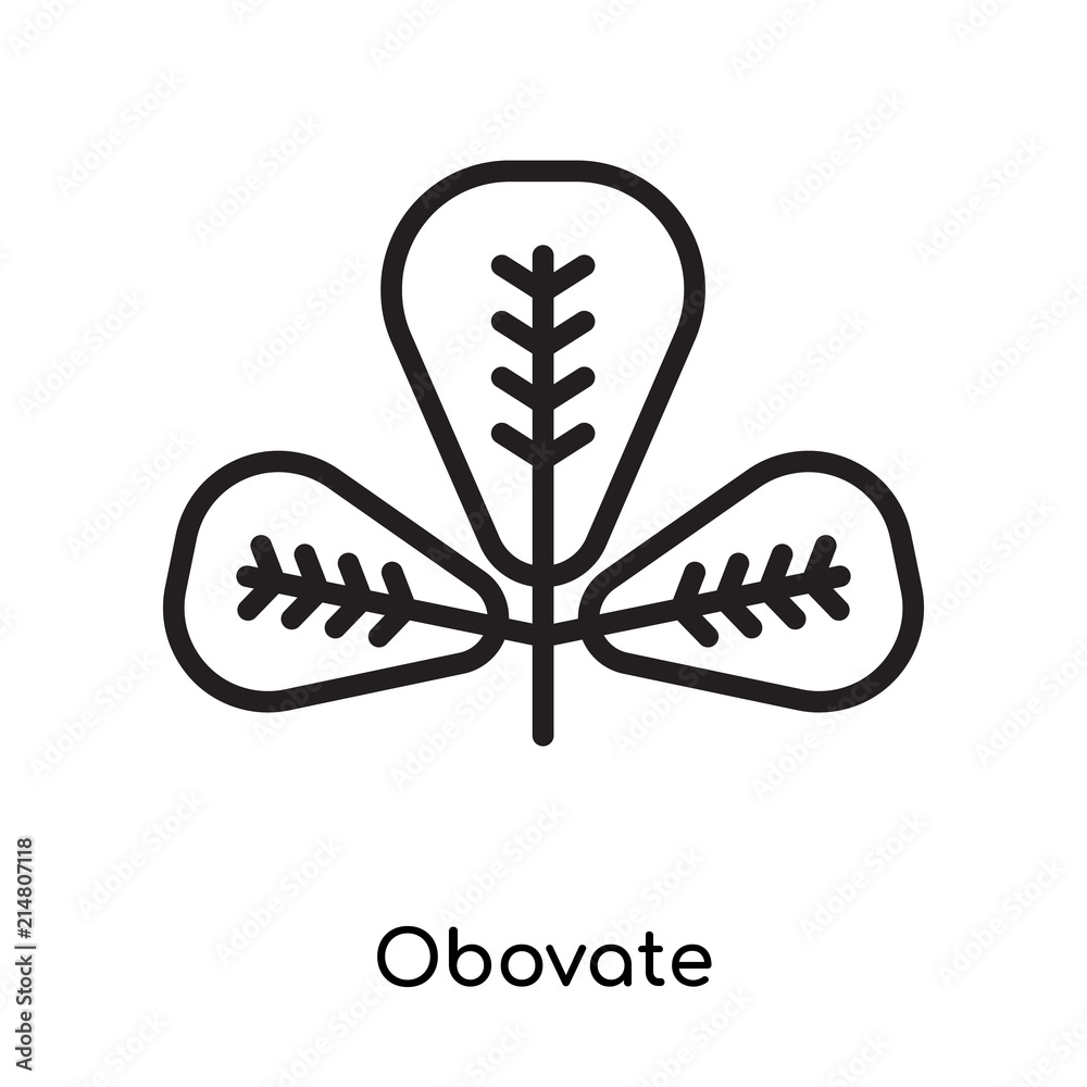 Obovate icon vector sign and symbol isolated on white background, Obovate logo concept