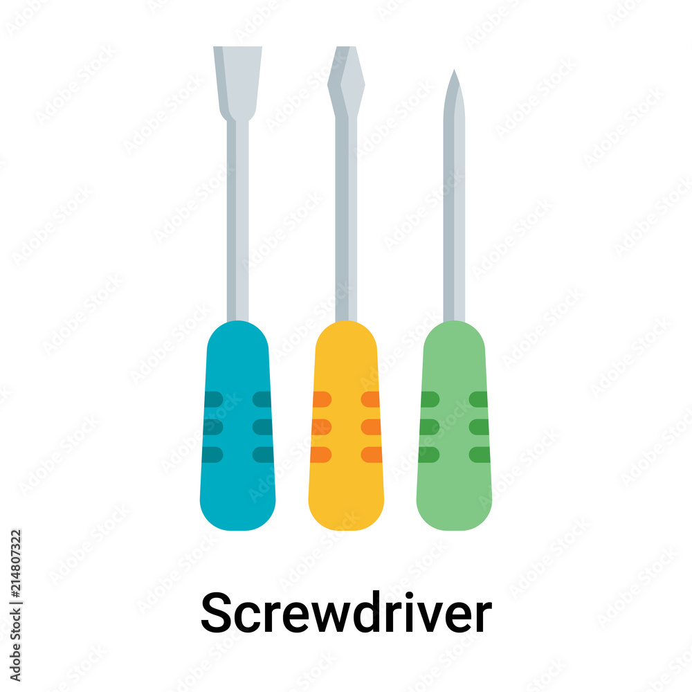 Screwdriver icon vector sign and symbol isolated on white background, Screwdriver logo concept