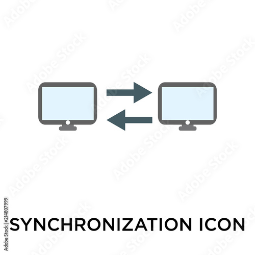 Synchronization icon vector sign and symbol isolated on white background, Synchronization logo concept