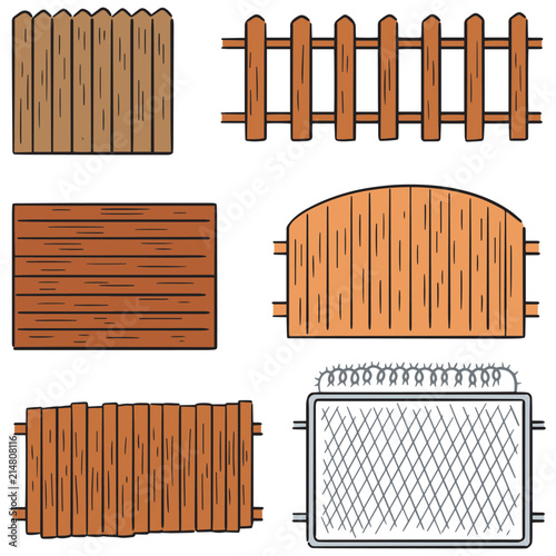 vector set of fence