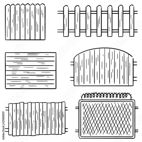 vector set of fence