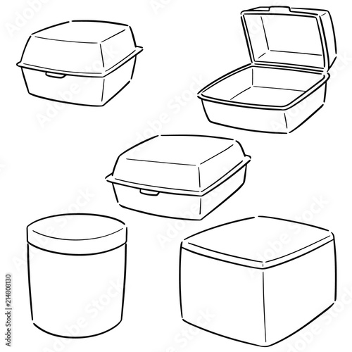 vector set of foam container