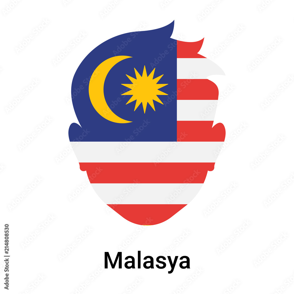 Obraz premium Malasya icon vector sign and symbol isolated on white background, Malasya logo concept