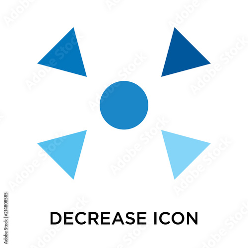 Decrease icon vector sign and symbol isolated on white background, Decrease logo concept