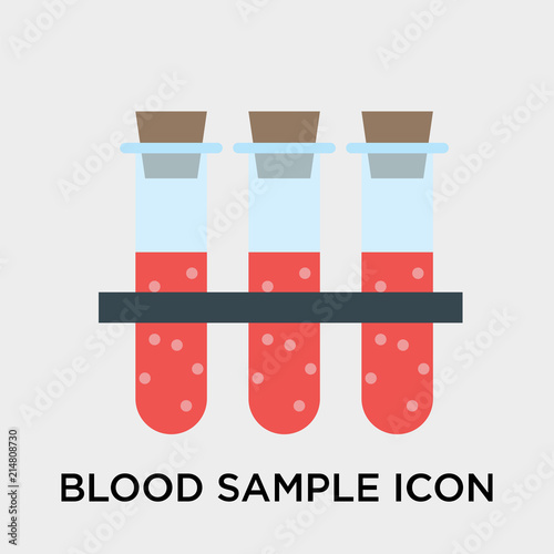 Blood sample icon vector sign and symbol isolated on white background, Blood sample logo concept