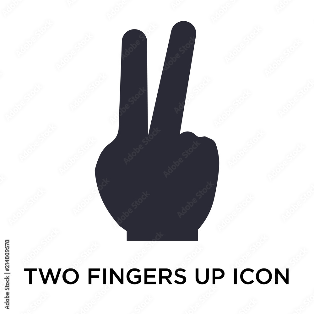 Two fingers up icon vector sign and symbol isolated on white background, Two fingers up logo concept Two fingers up icon vector sign and symbol isolated on white background, Two fingers up logo concept