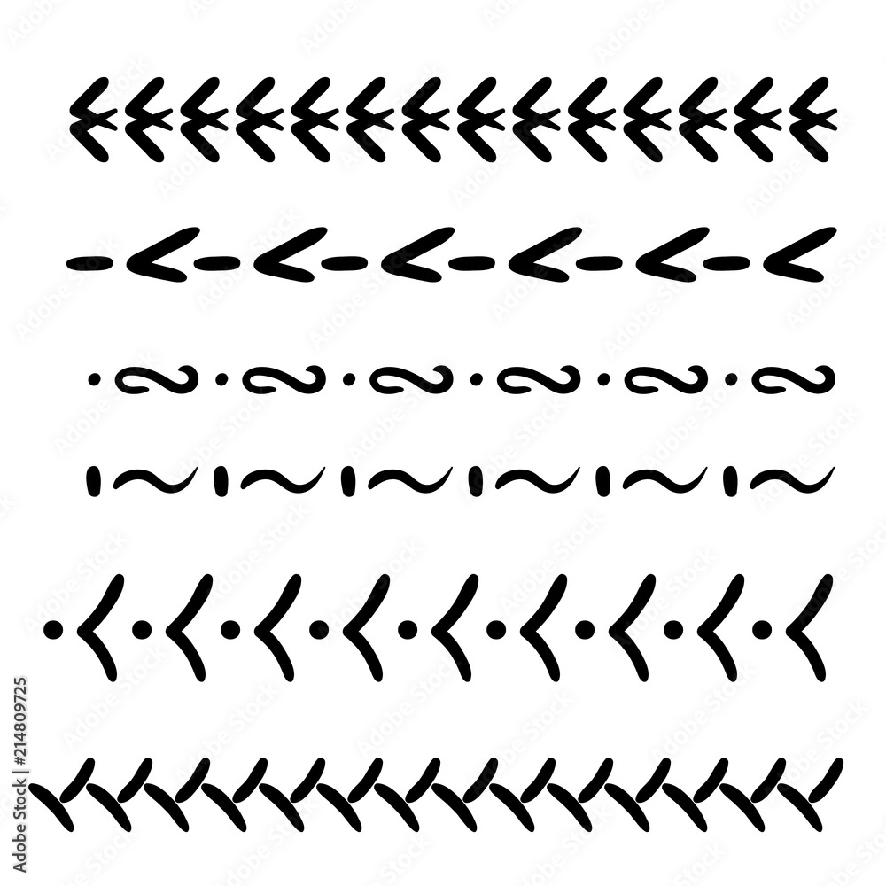 Obraz premium Hand drawn vector line border set and scribble design element.