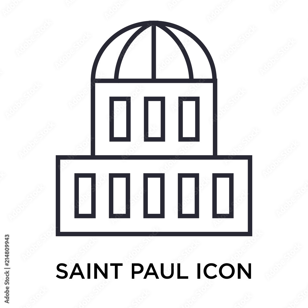 Saint paul icon vector sign and symbol isolated on white background, Saint paul logo concept