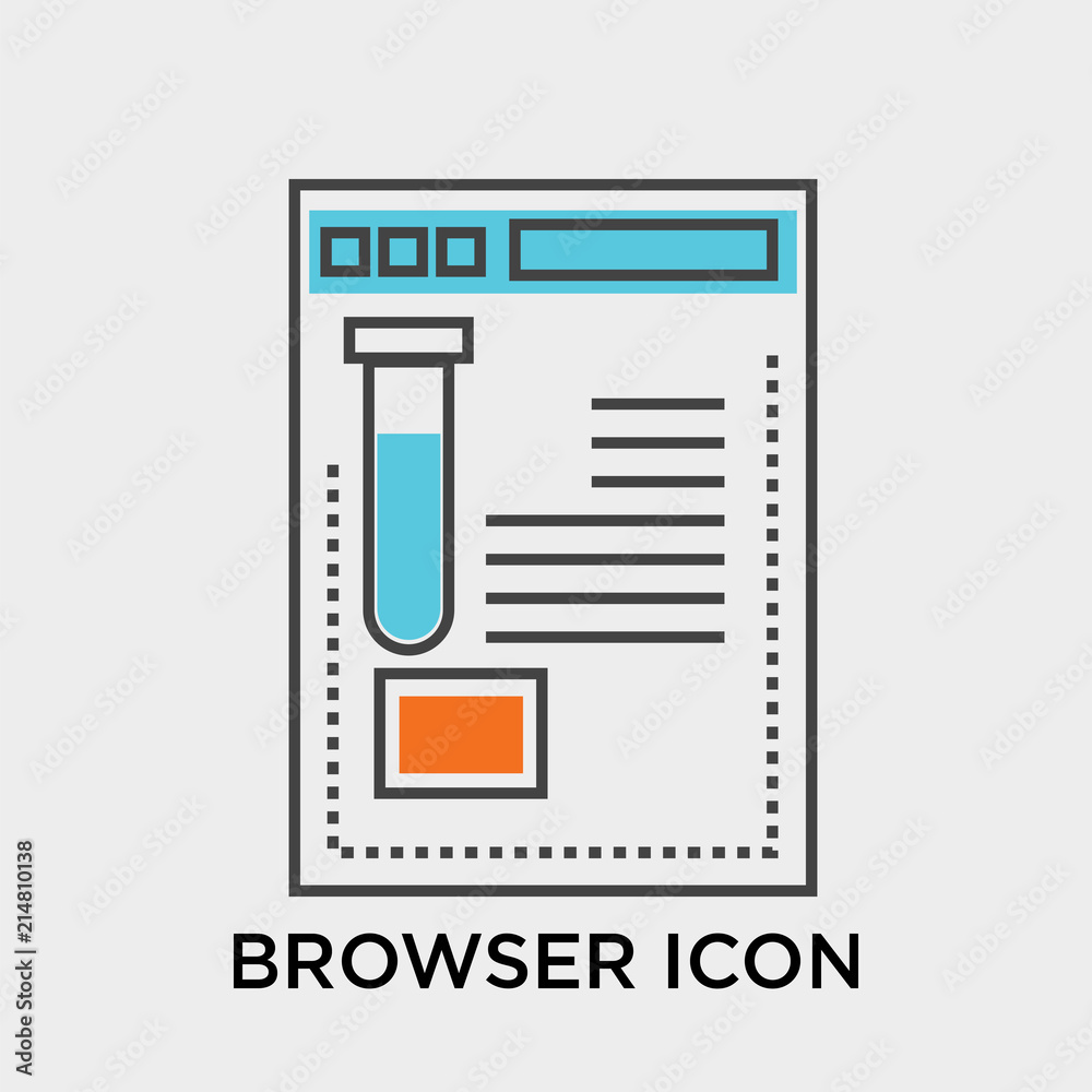 Browser icon vector sign and symbol isolated on white background, Browser logo concept Browser icon vector sign and symbol isolated on white background, Browser logo concept