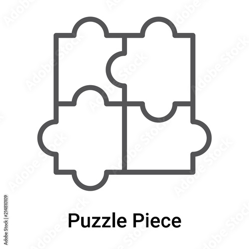 Puzzle Piece icon vector sign and symbol isolated on white background, Puzzle Piece logo concept