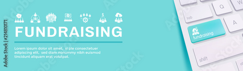 People Working Together to Fund Different Online Ideas w Money - Icon Set Web Header banner