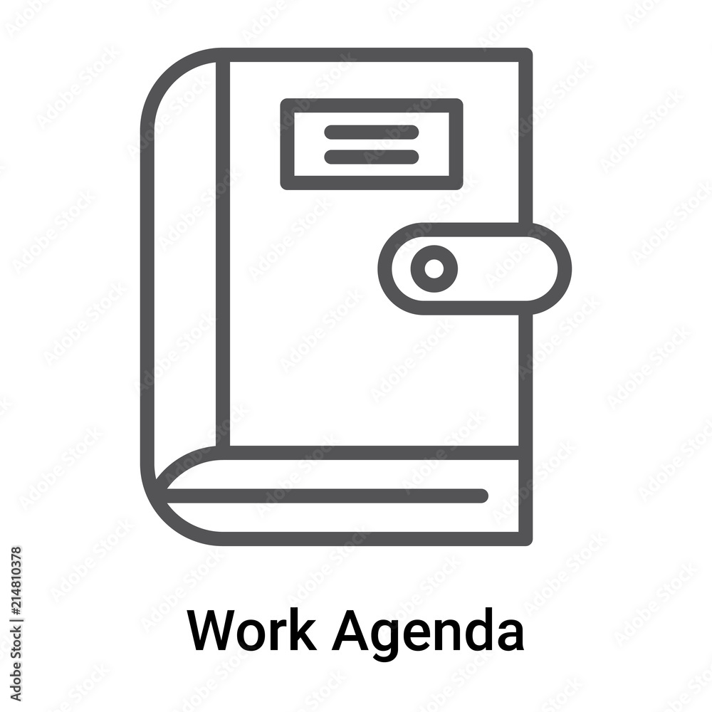 Work Agenda icon vector sign and symbol isolated on white background, Work Agenda logo concept Work Agenda icon vector sign and symbol isolated on white background, Work Agenda logo concept