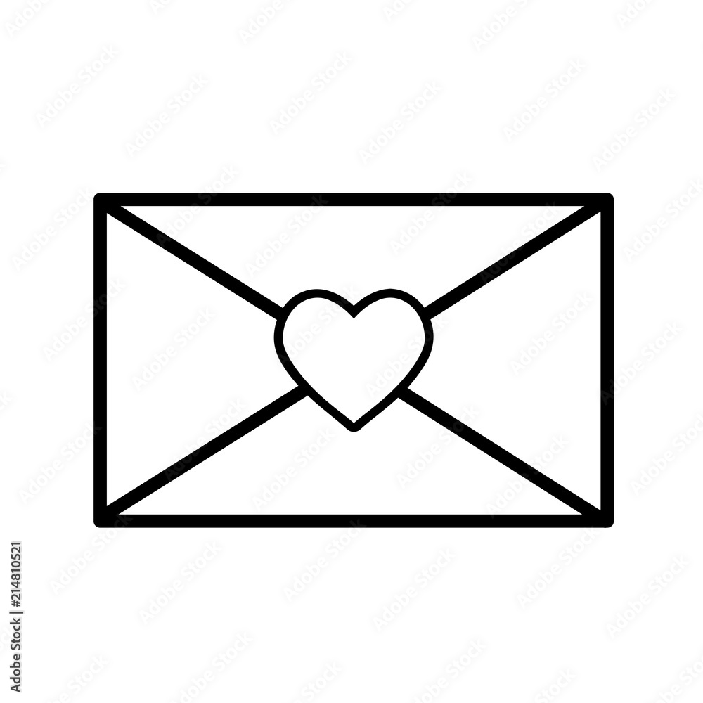 envelope message letter romance with heart icon, stock vector illustration envelope message letter romance with heart icon, stock vector illustration