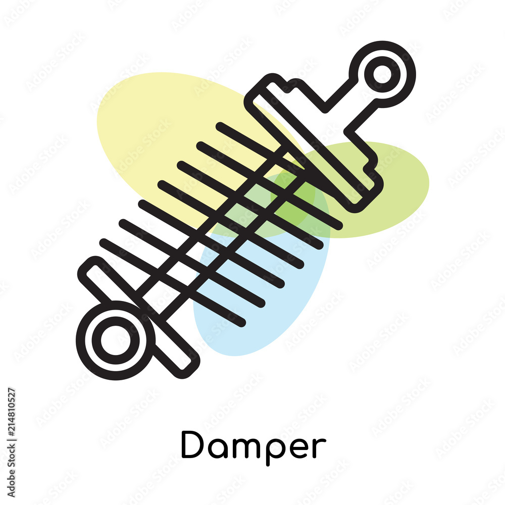 Damper icon vector sign and symbol isolated on white background, Damper logo concept Damper icon vector sign and symbol isolated on white background, Damper logo concept