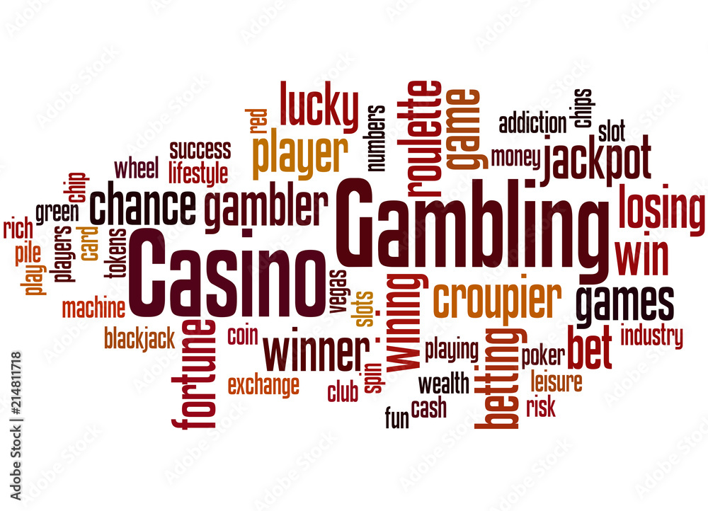 Casino gambling word cloud concept Casino gambling word cloud concept