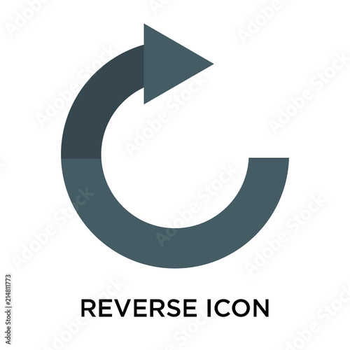 Reverse icon vector sign and symbol isolated on white background, Reverse logo concept photo