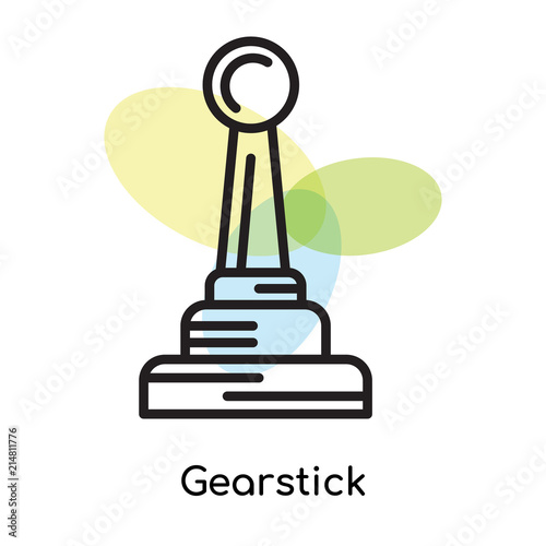 Gearstick icon vector sign and symbol isolated on white background, Gearstick logo concept