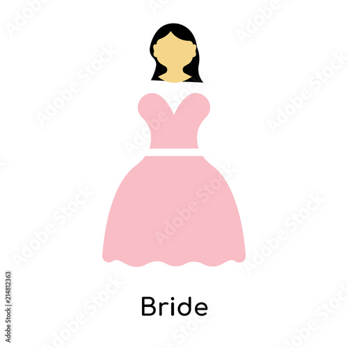 Bride icon vector sign and symbol isolated on white background  Bride logo concept