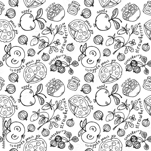 berry-fruit pattern with pies