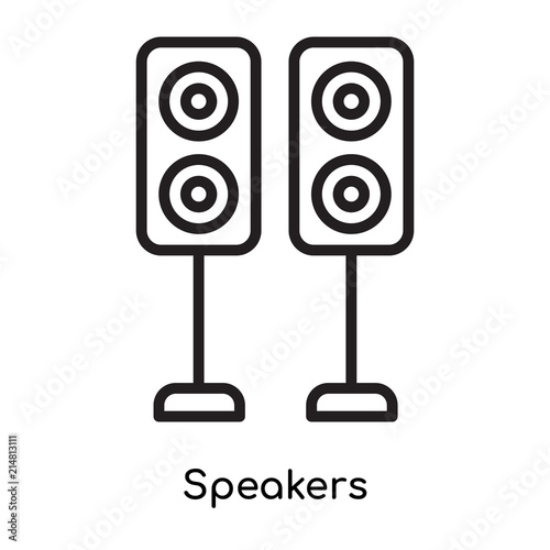 Speakers icon vector sign and symbol isolated on white background, Speakers logo concept