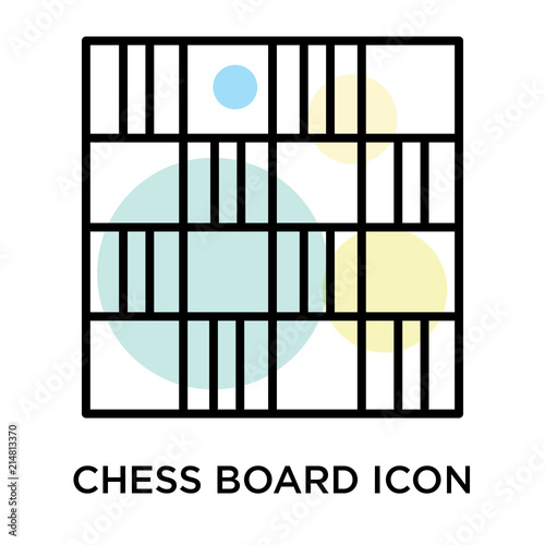 Chess board icon vector sign and symbol isolated on white background  Chess board logo concept